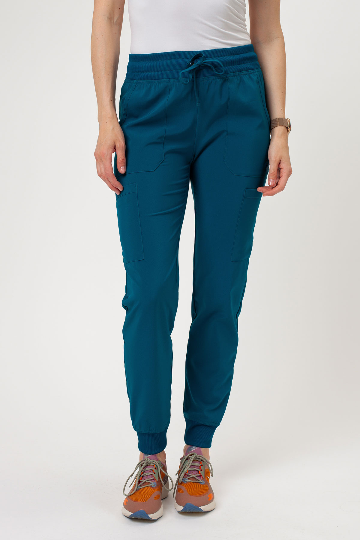 Spodnie medyczne damskie Dickies EDS Essentials Mid Rise jogger karaibski błękit