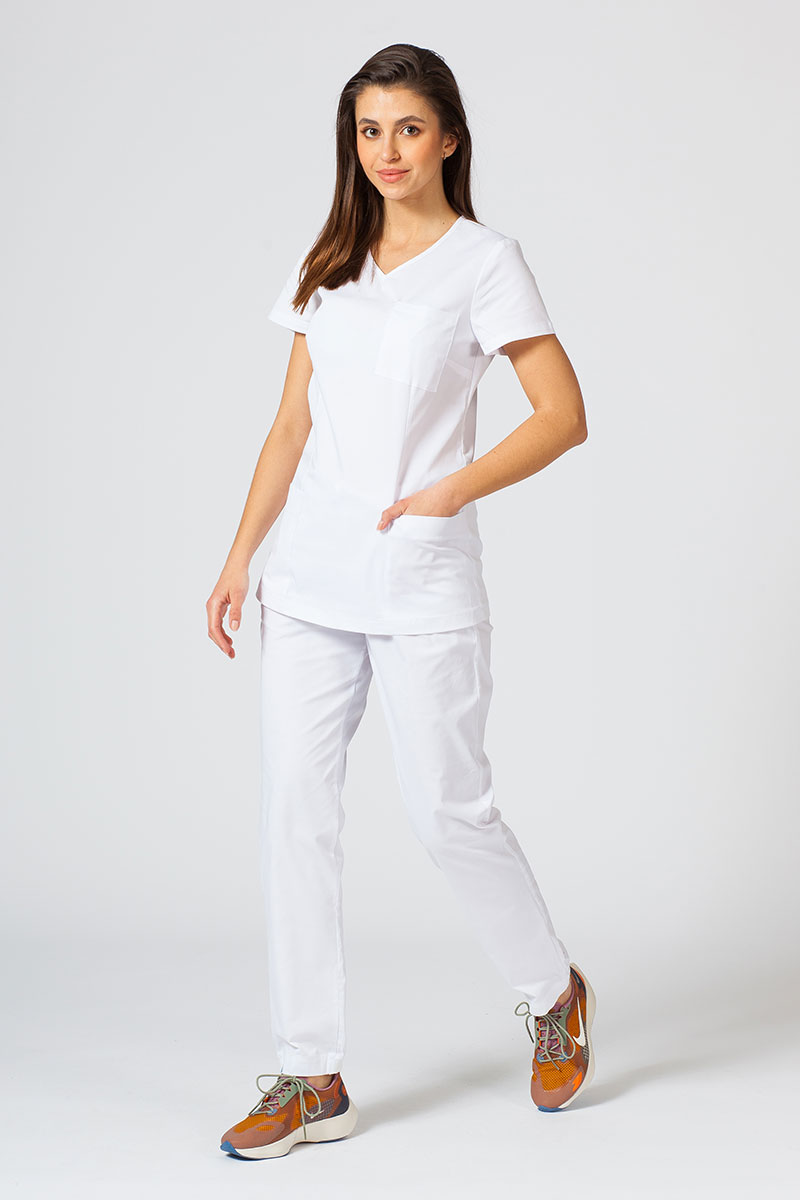 Komplet medyczny damski Sunrise Uniforms Active II (bluza Fit, spodnie Loose) biały
