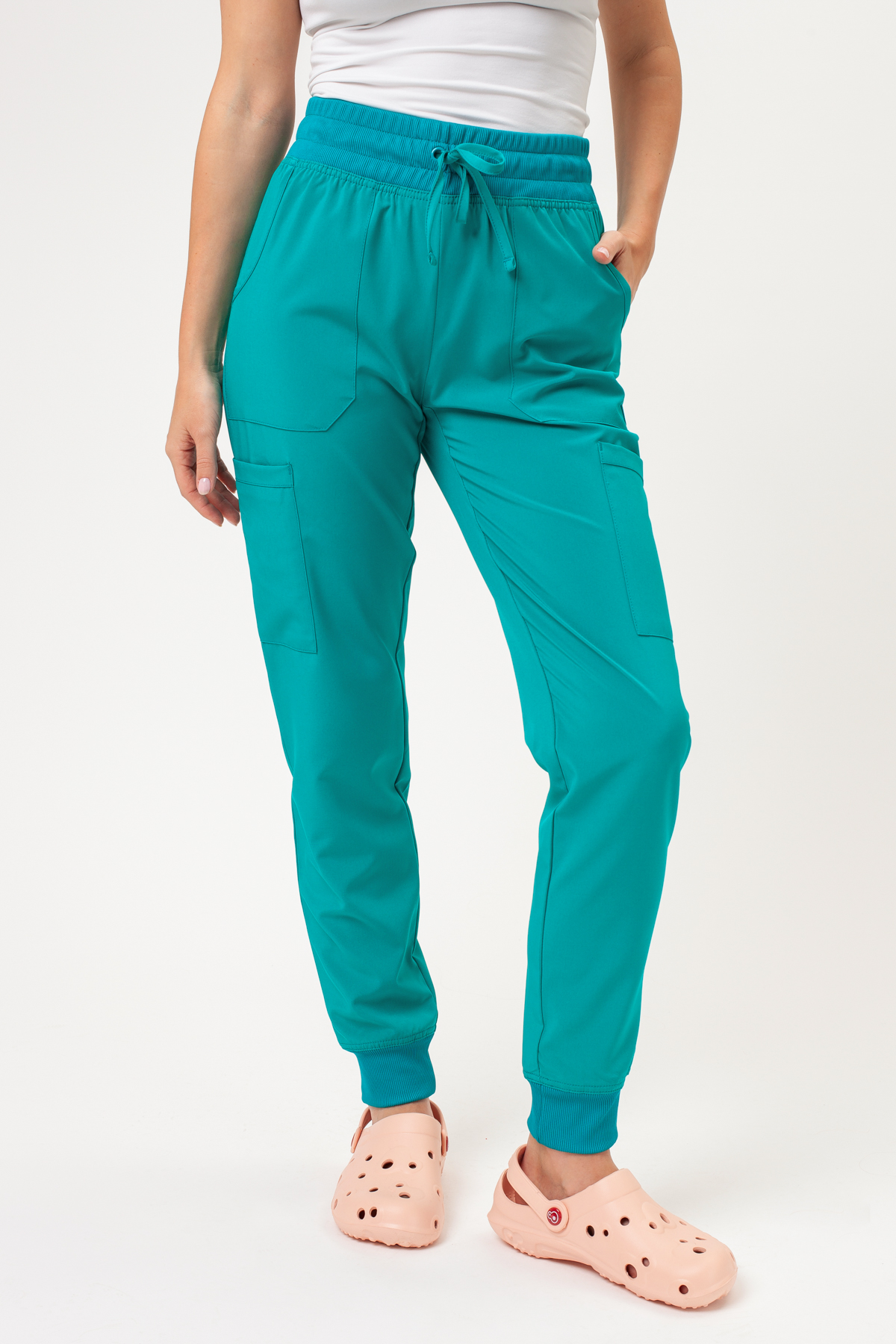 Spodnie medyczne damskie Dickies EDS Essentials Mid Rise jogger morski błękit