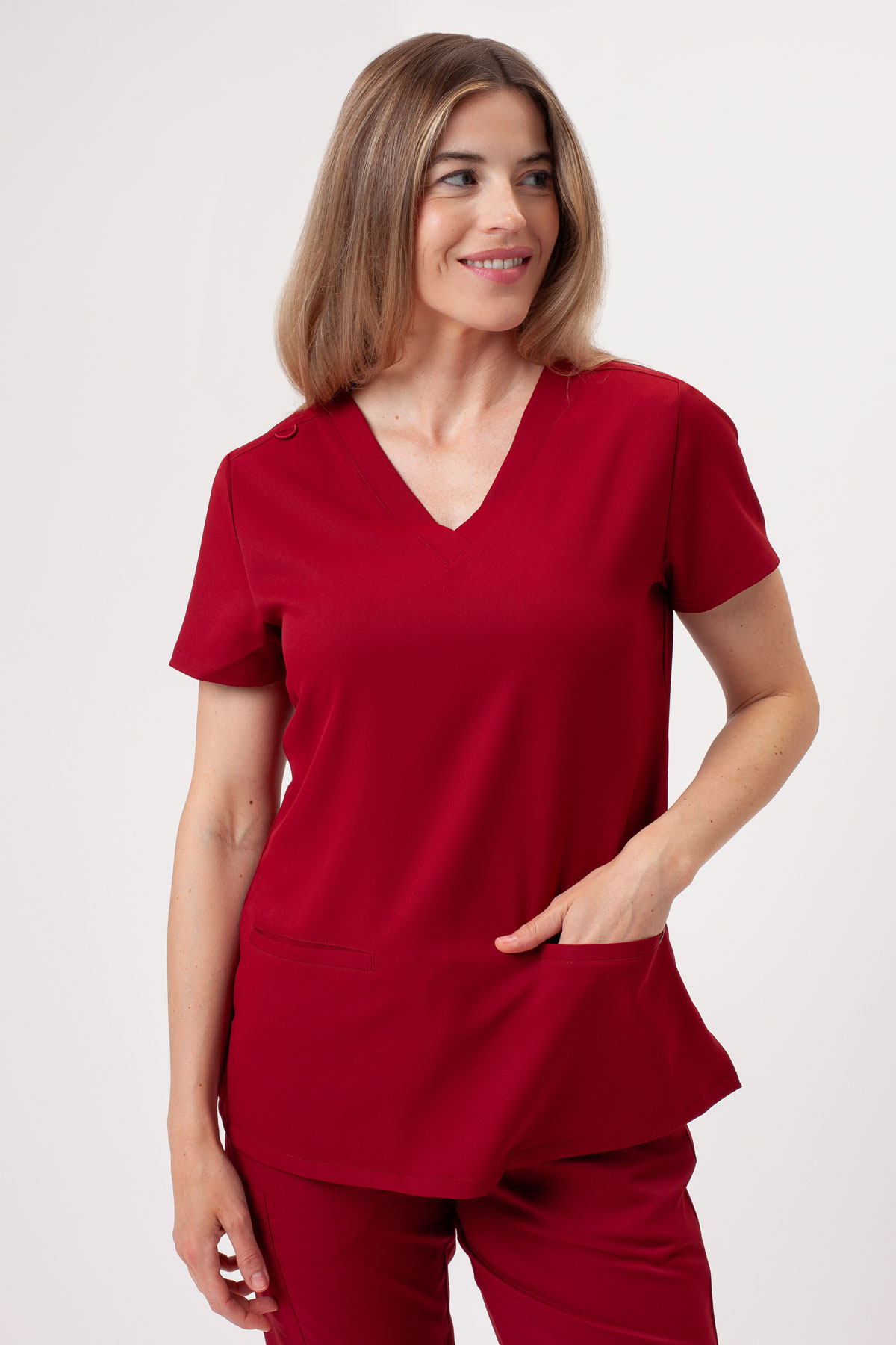 Bluza medyczna damska Sunrise Lite Shift burgundowa