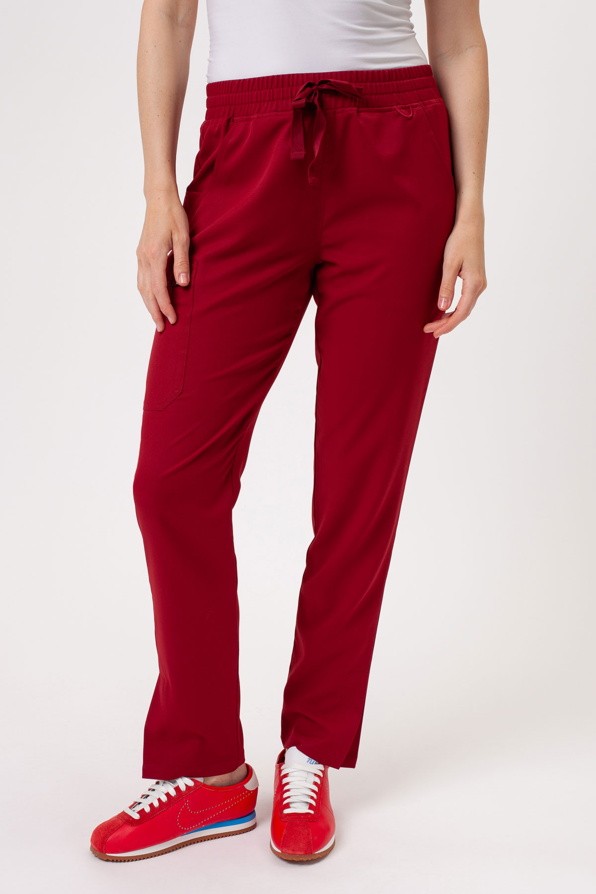 Spodnie medyczne damskie Sunrise Lite Split burgundowe