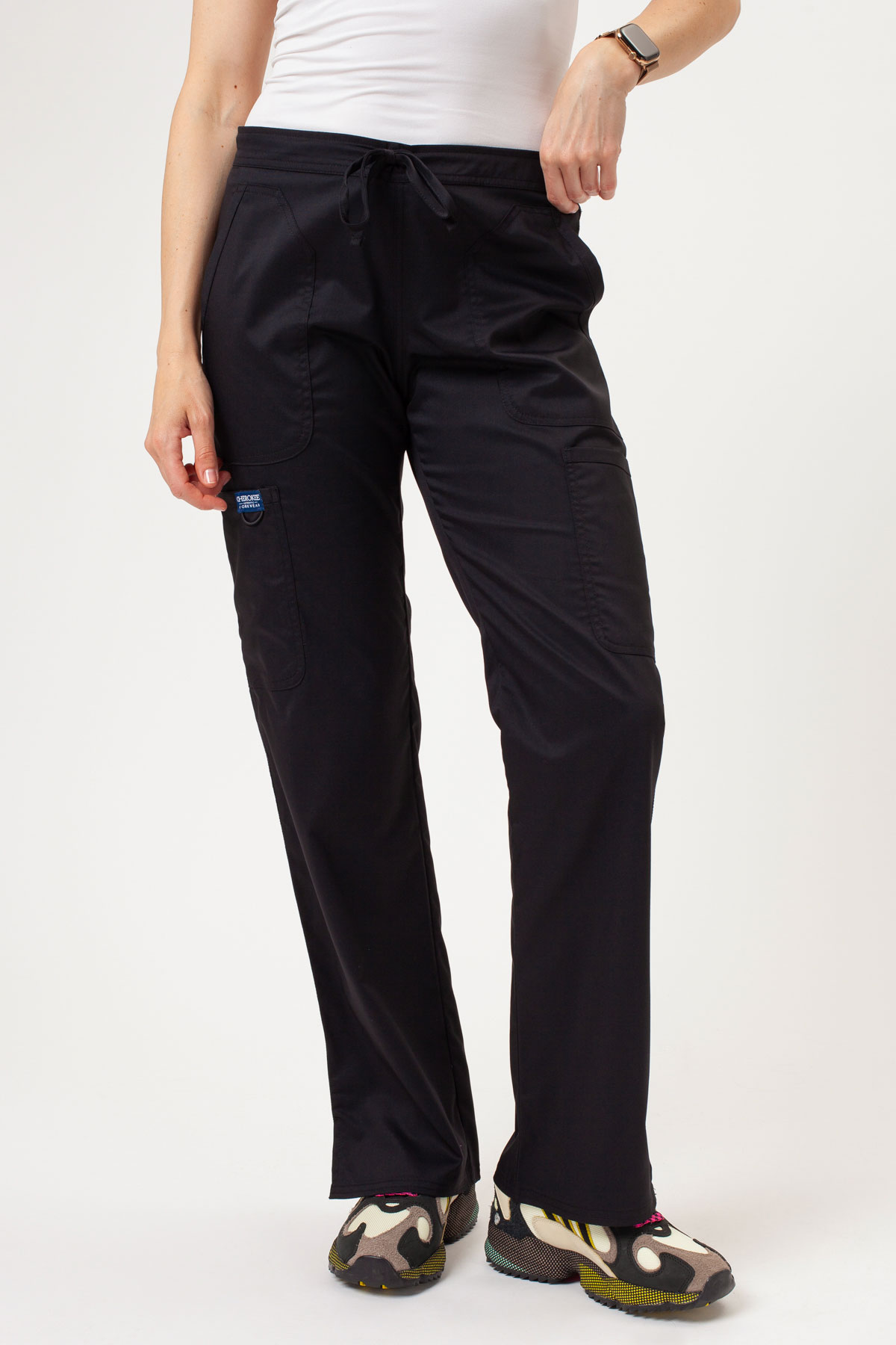 Spodnie medyczne damskie Cherokee Revolution Flare Leg czarne