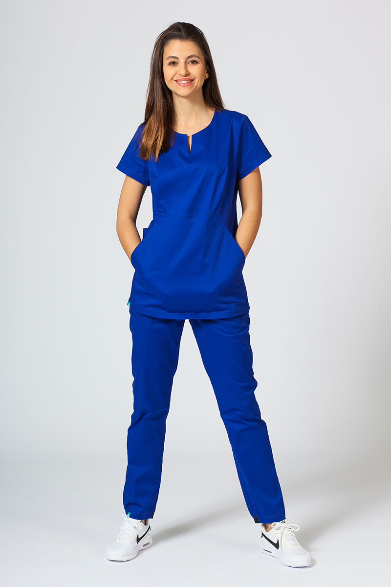Komplet medyczny damski Sunrise Uniforms Active (bluza Kangaroo, spodnie Loose) granatowy