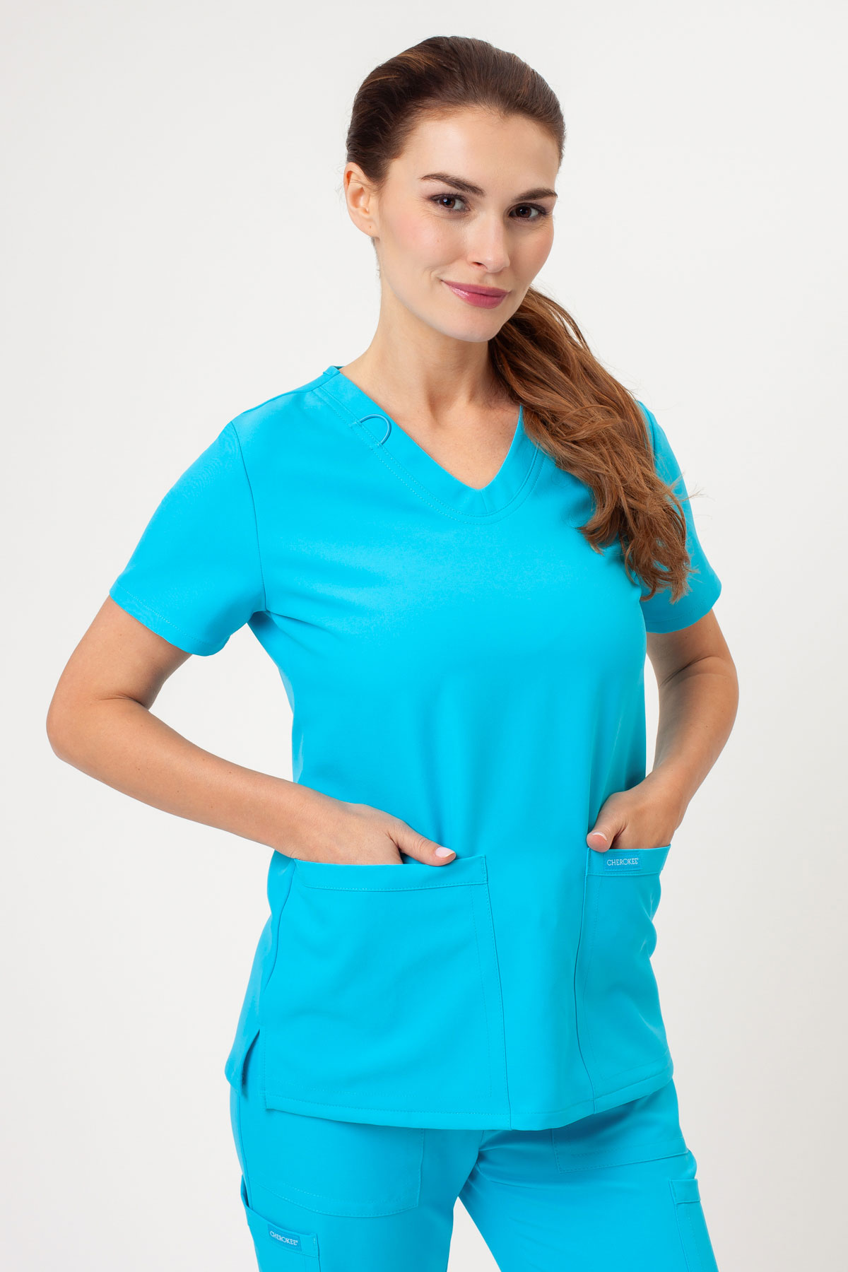 Bluza medyczna damska Cherokee Ultra V-neck Top turkusowa