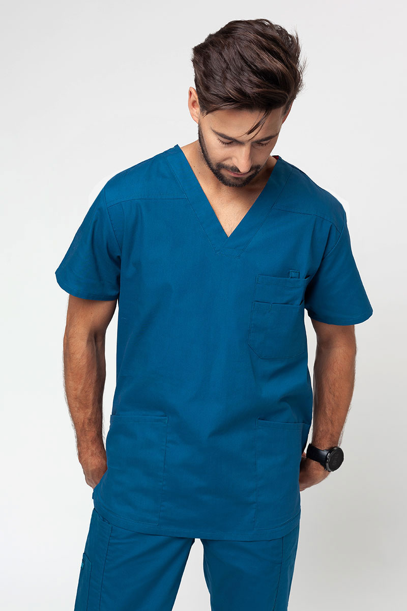 Bluza medyczna męska Dickies EDS Signature Men V-neck karaibski błękit