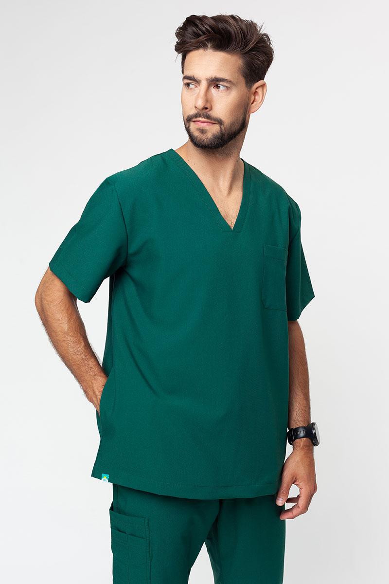 Bluza medyczna męska Sunrise Uniforms Premium Dose butelkowa zieleń