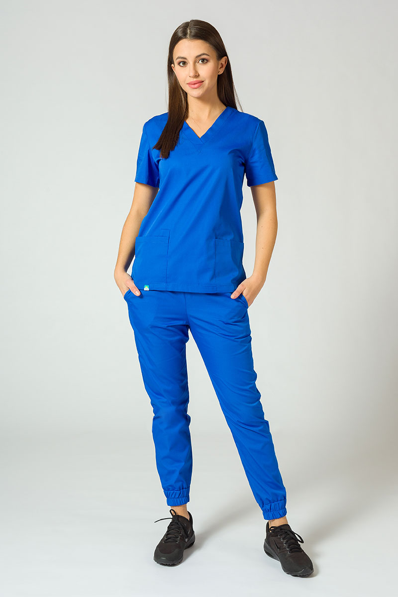 Komplet medyczny damski Sunrise Uniforms Basic Jogger (bluza Light, spodnie Easy) królewski granat