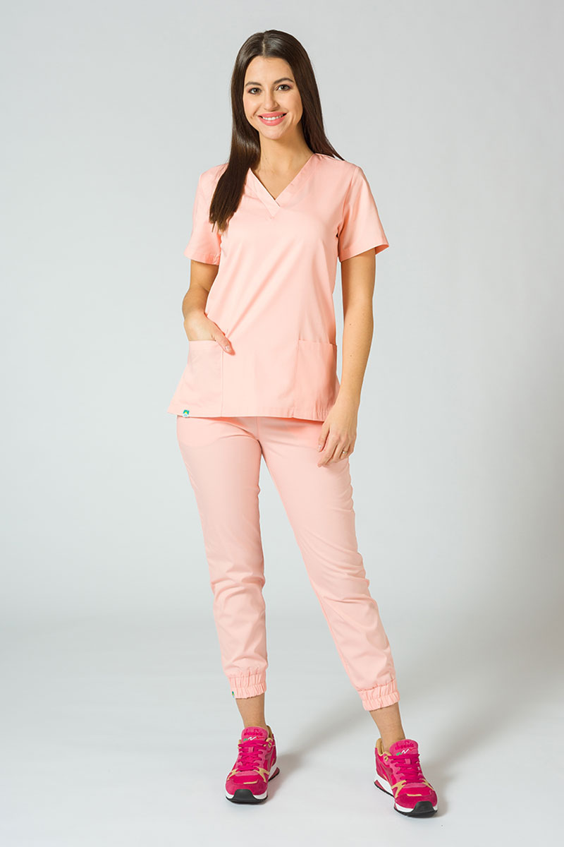 Komplet medyczny damski Sunrise Uniforms Basic Jogger (bluza Light, spodnie Easy) łososiowy