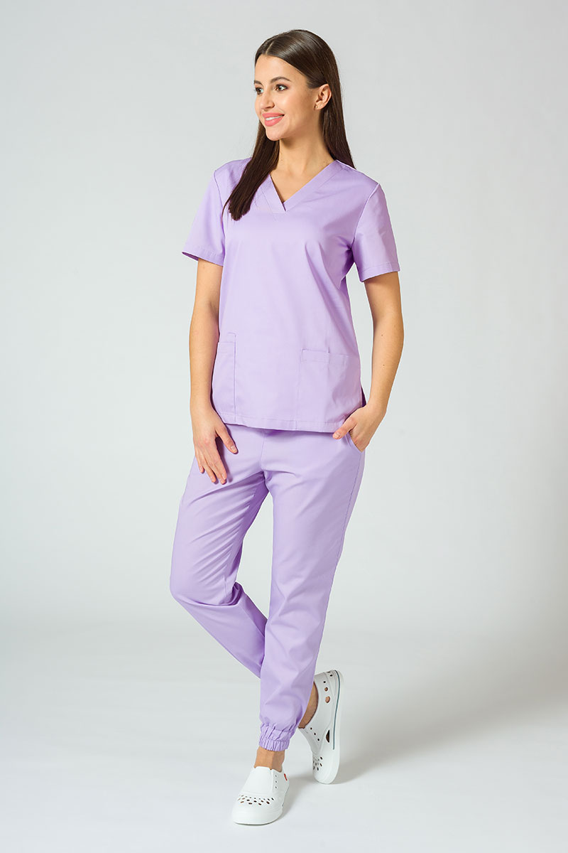 Komplet medyczny damski Sunrise Uniforms Basic Jogger (bluza Light, spodnie Easy) lawendowy