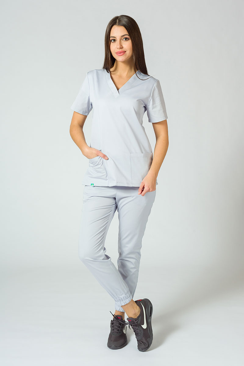 Komplet medyczny damski Sunrise Uniforms Basic Jogger (bluza Light, spodnie Easy) popielaty