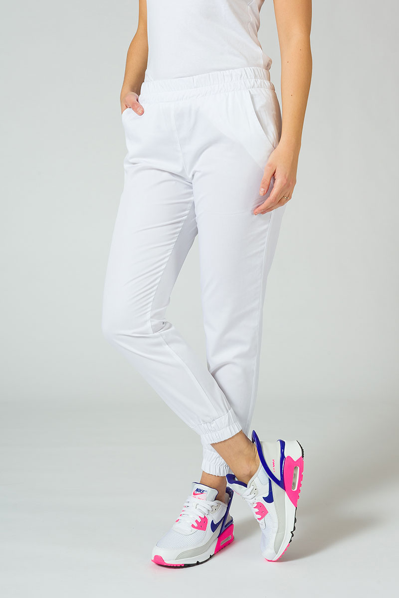 Spodnie medyczne damskie Sunrise Uniforms Easy jogger białe