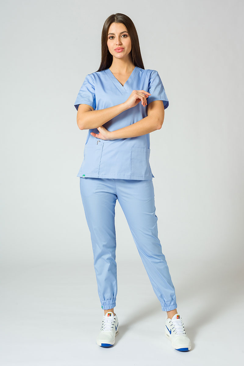 Komplet medyczny damski Sunrise Uniforms Basic Jogger (bluza Light, spodnie Easy) niebieski
