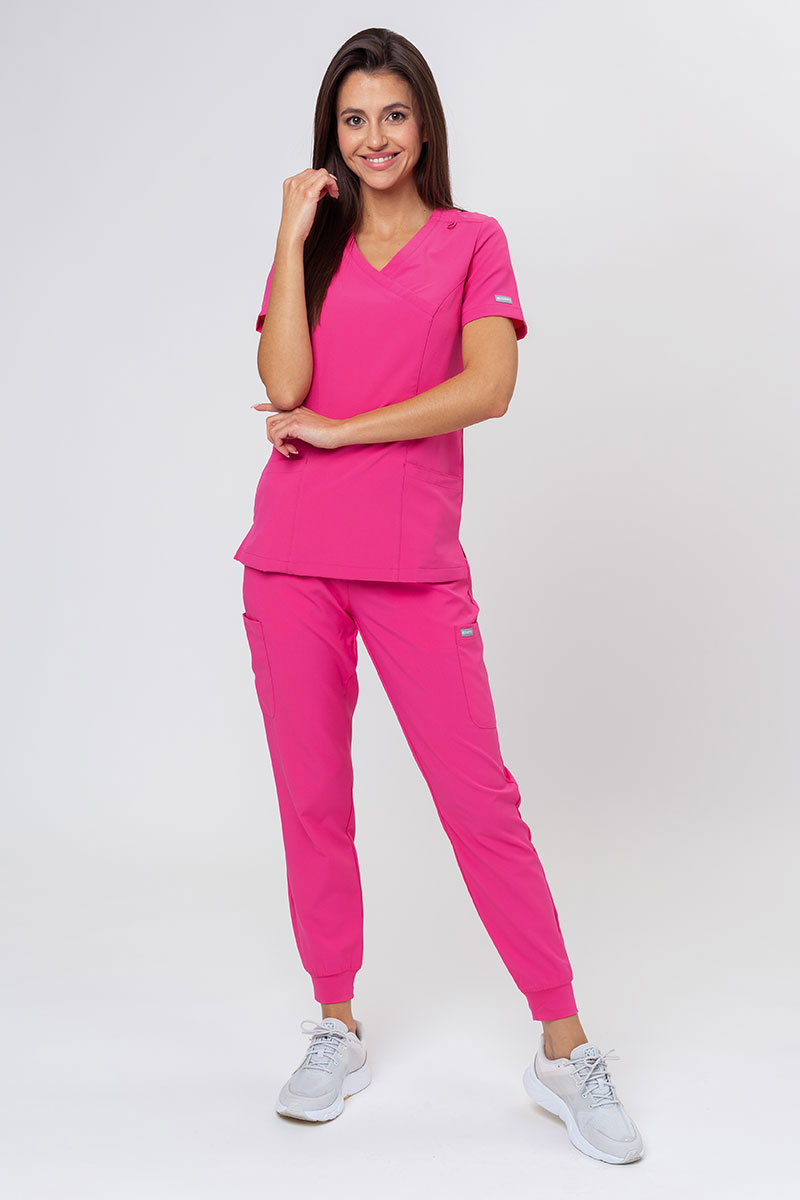 Komplet medyczny damski Maevn Momentum (bluza Asymetric, spodnie Jogger) różowy