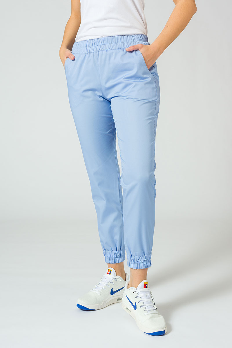 Spodnie medyczne damskie Sunrise Uniforms Easy jogger niebieskie