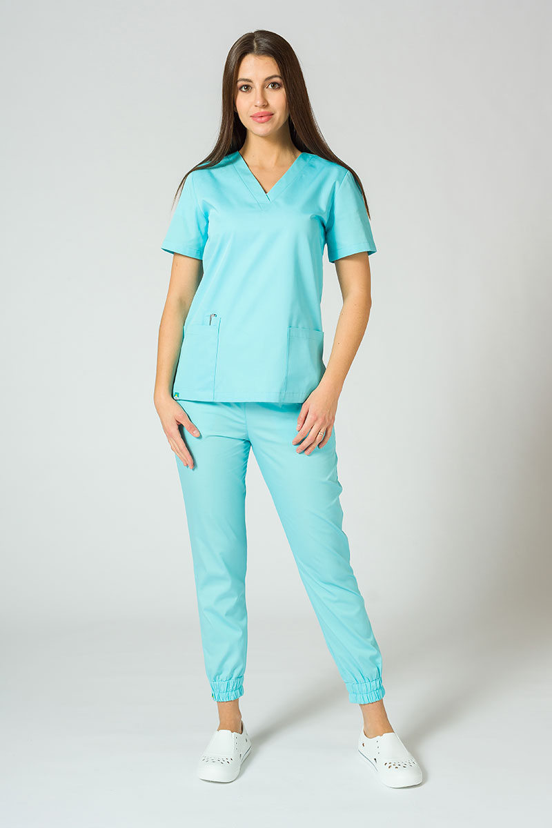Komplet medyczny damski Sunrise Uniforms Basic Jogger (bluza Light, spodnie Easy) aqua