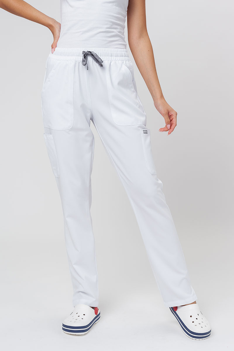 Spodnie medyczne damskie Maevn Momentum 6-pocket białe