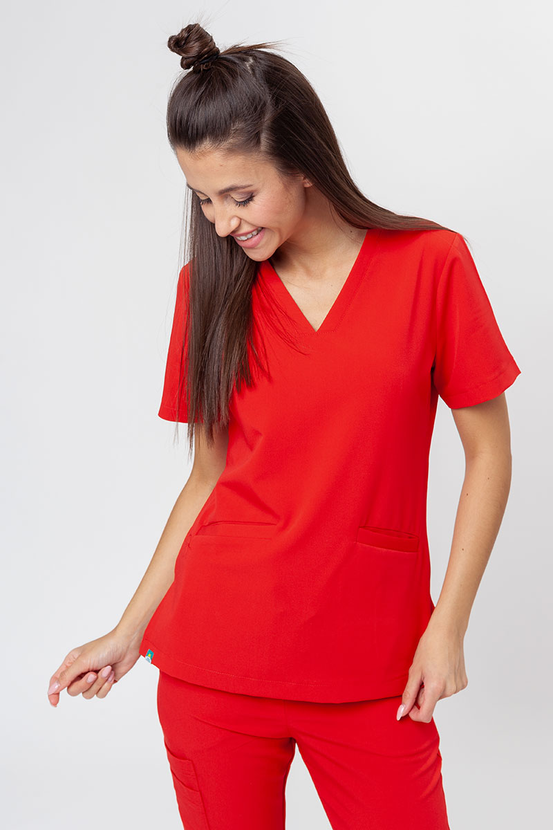 Bluza medyczna damska Sunrise Uniforms Premium Joy soczysta czerwień