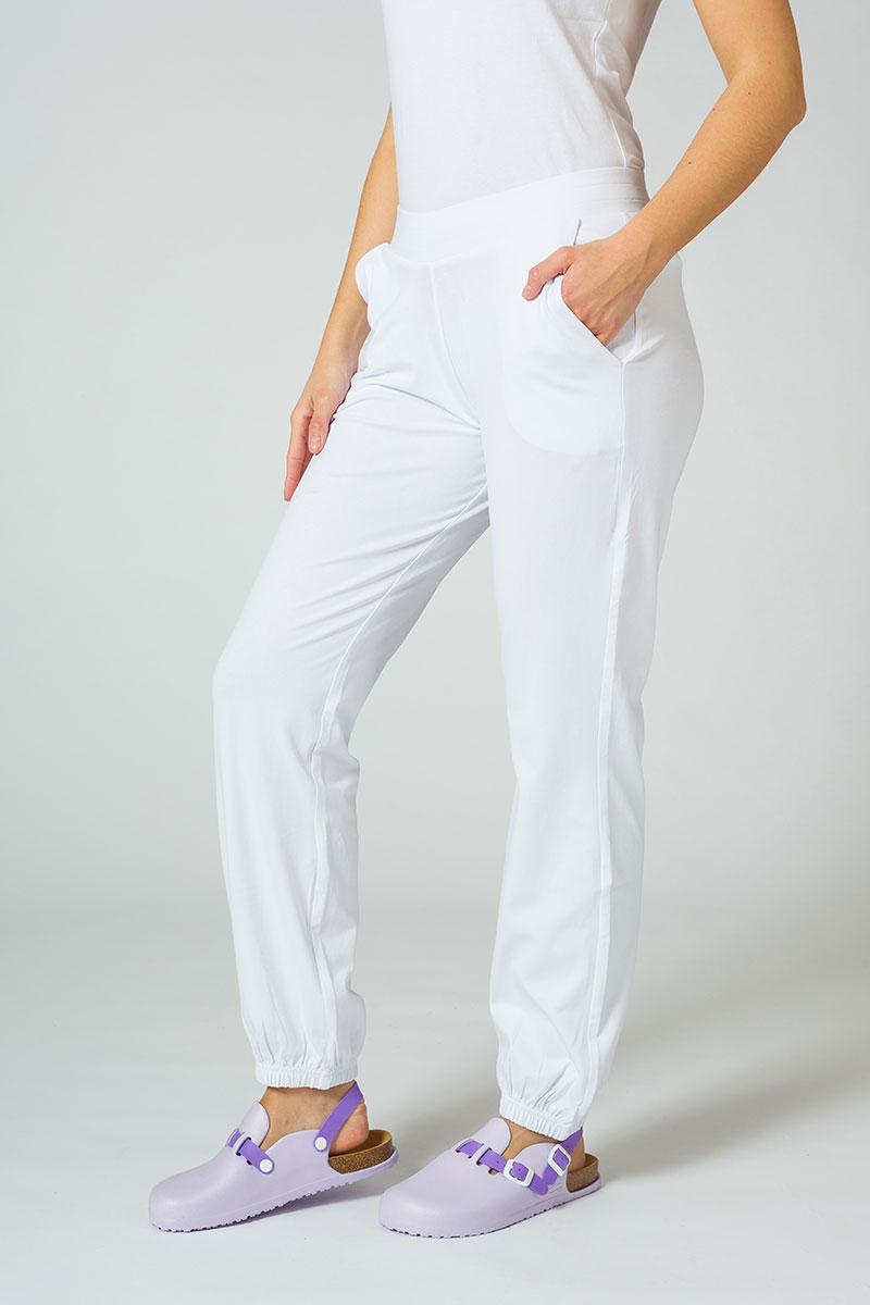 Spodnie damskie dresowe Malfini Leisure białe