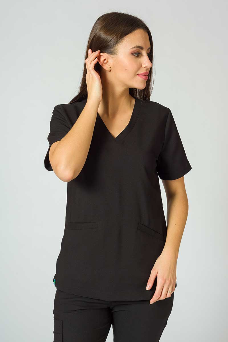 Bluza medyczna damska Sunrise Uniforms Premium Joy czarna