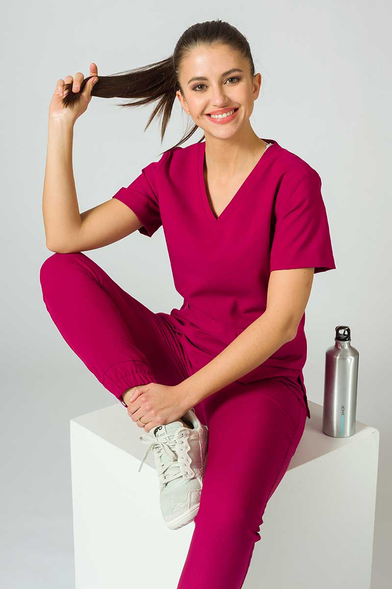 Bluza medyczna damska Sunrise Uniforms Premium Joy śliwkowa