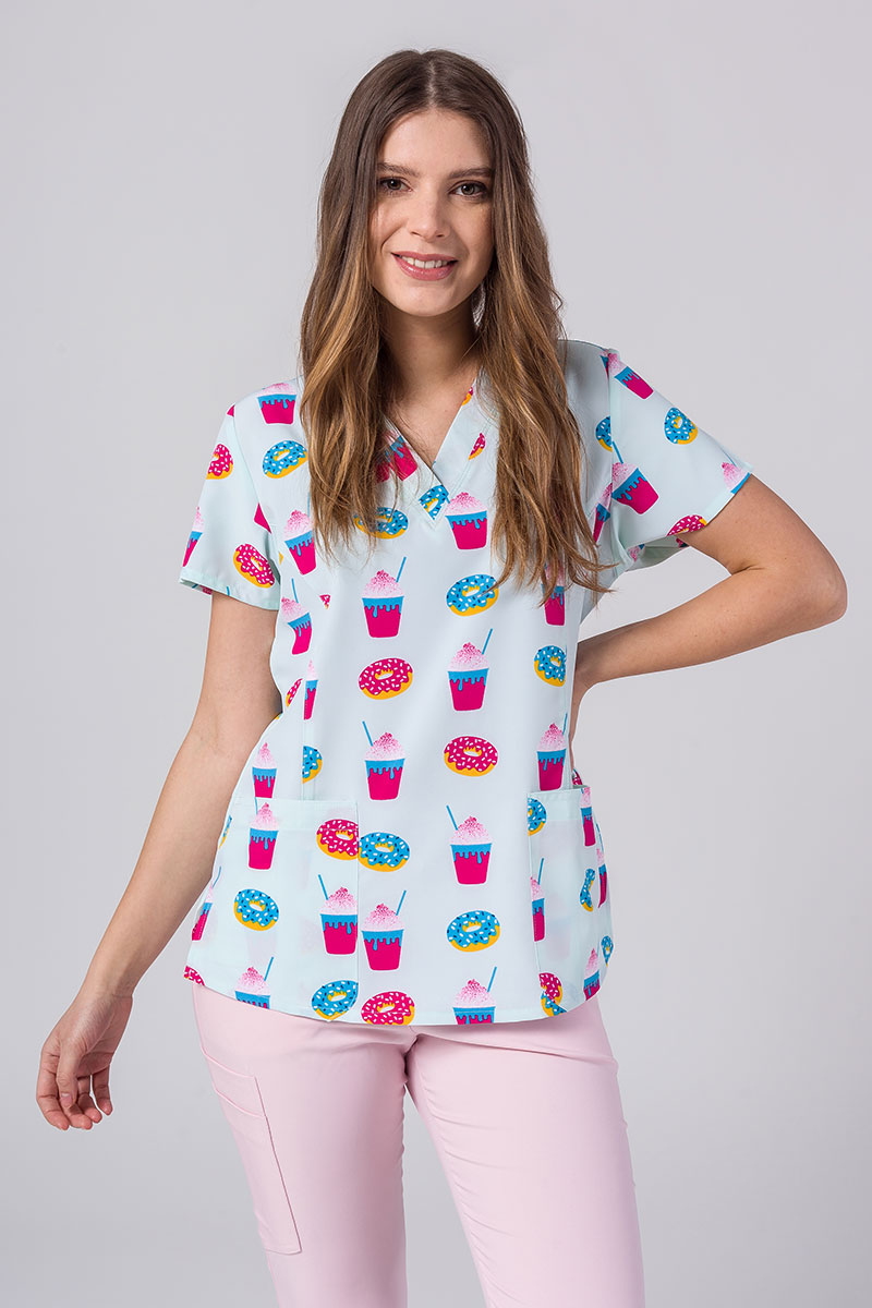 Kolorowa bluza damska Maevn Prints donutsy i koktaile
