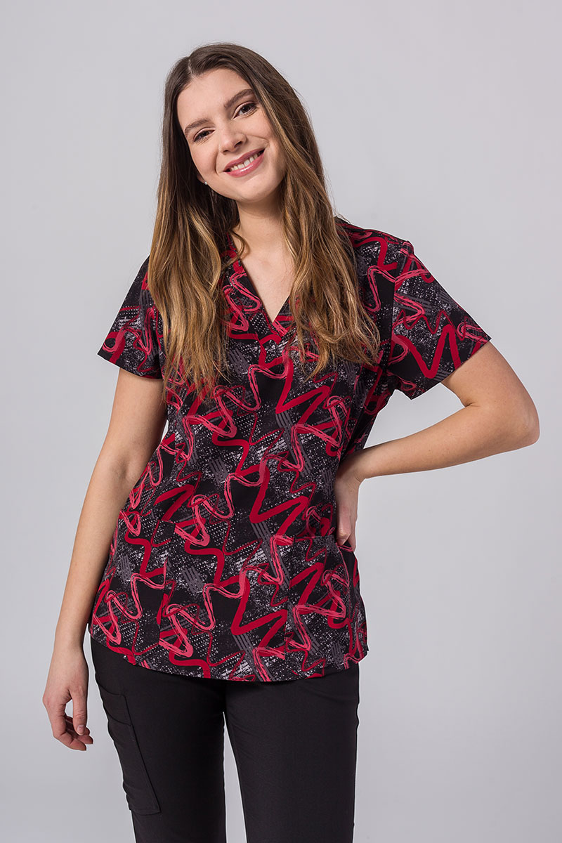 Kolorowa bluza damska Maevn Prints abstrakcyjne fale