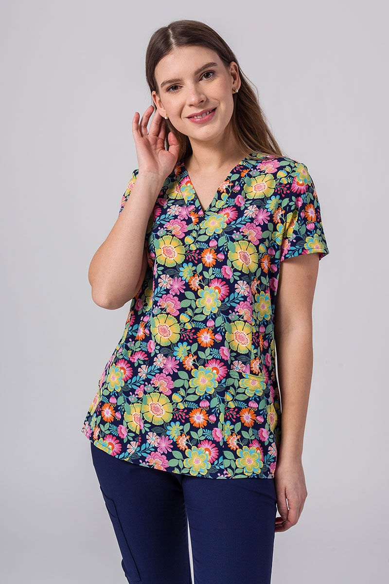 Kolorowa bluza damska Maevn Prints kwiatowa łąka