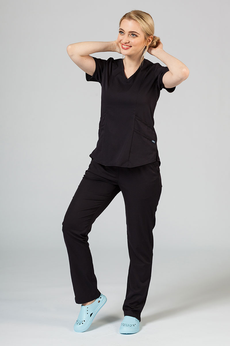 Komplet medyczny Adar Uniforms Yoga czarny (z bluzą Modern - elastic)