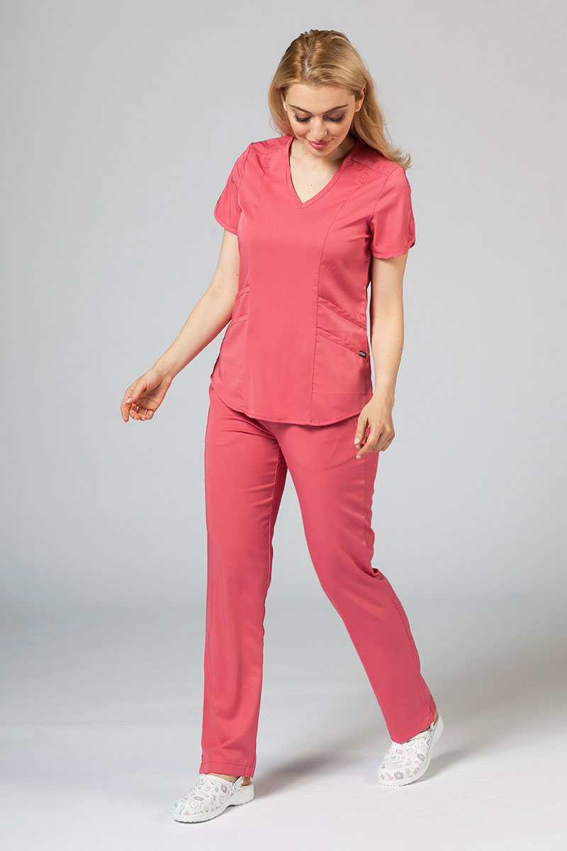 Komplet medyczny Adar Uniforms Yoga różowy (z bluzą Modern - elastic)