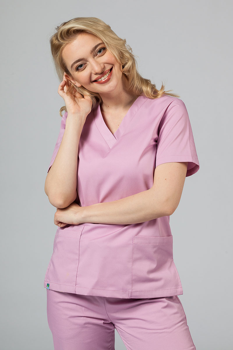 Bluza medyczna damska Sunrise Uniforms liliowa taliowana