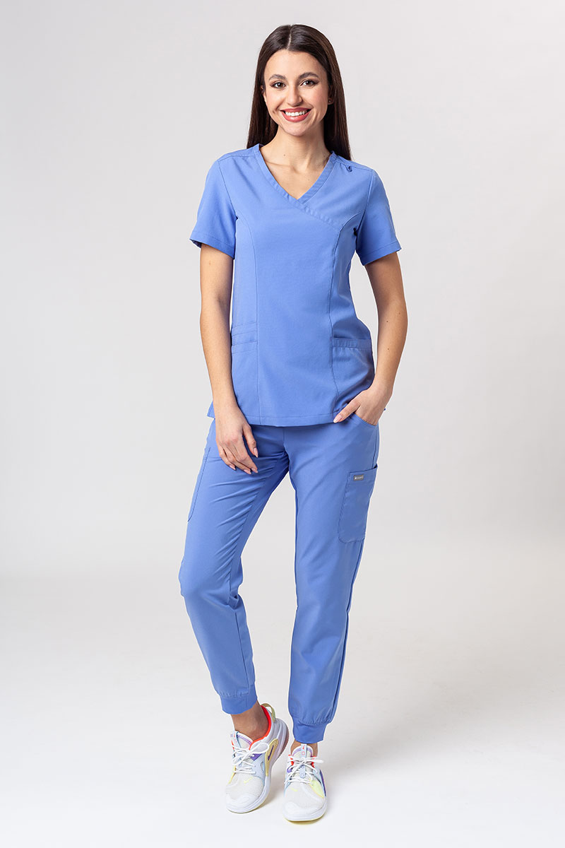 Komplet medyczny damski Maevn Momentum (bluza Asymetric, spodnie Jogger) klasyczny błękit