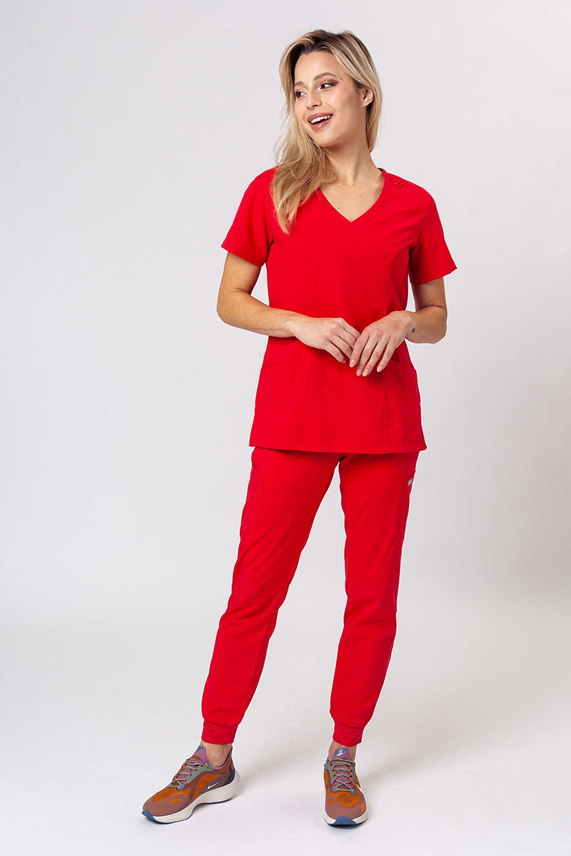 Komplet medyczny damski Maevn Momentum (bluza Asymetric, spodnie Jogger) czerwony