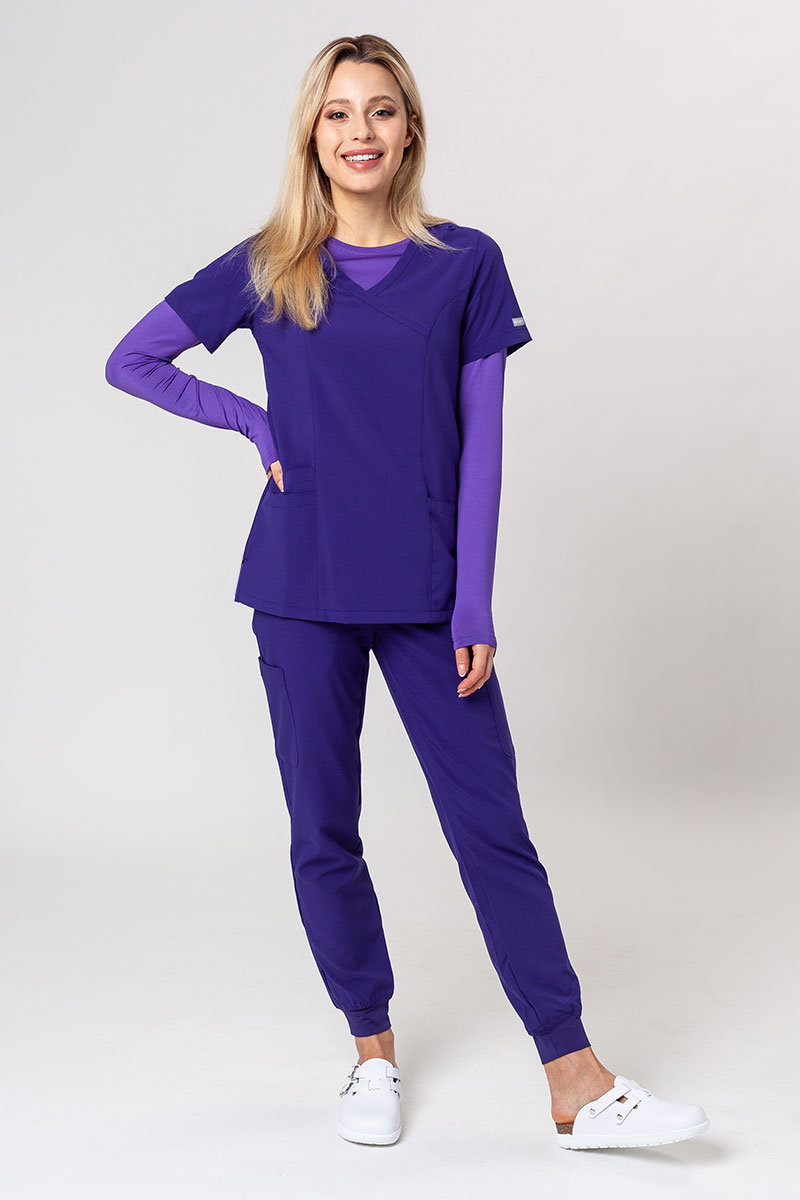 Komplet medyczny damski Maevn Momentum (bluza Asymetric, spodnie Jogger) fioletowy