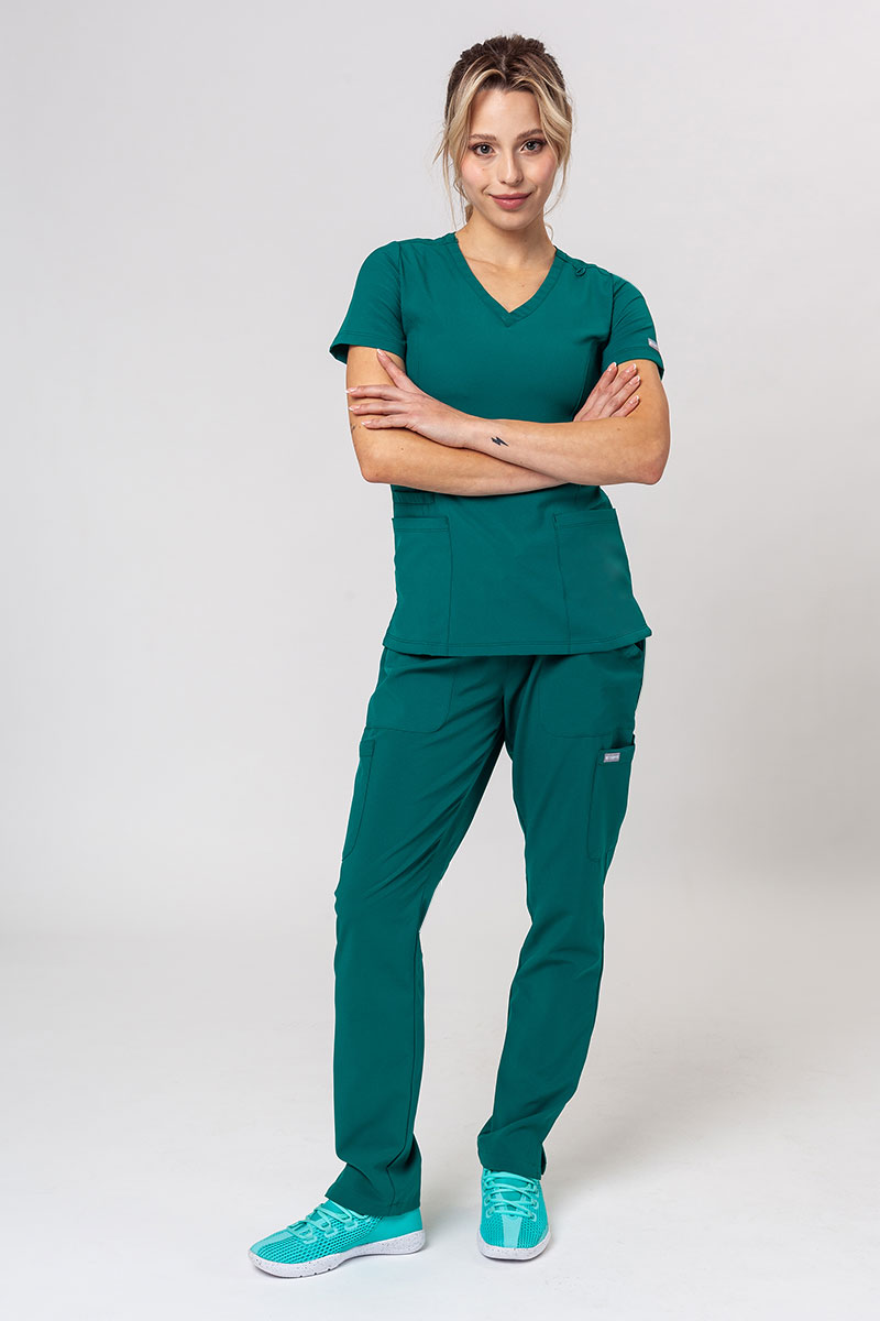 Komplet medyczny damski Maevn Momentum (bluza Double V-neck, spodnie 6-pocket) zielony