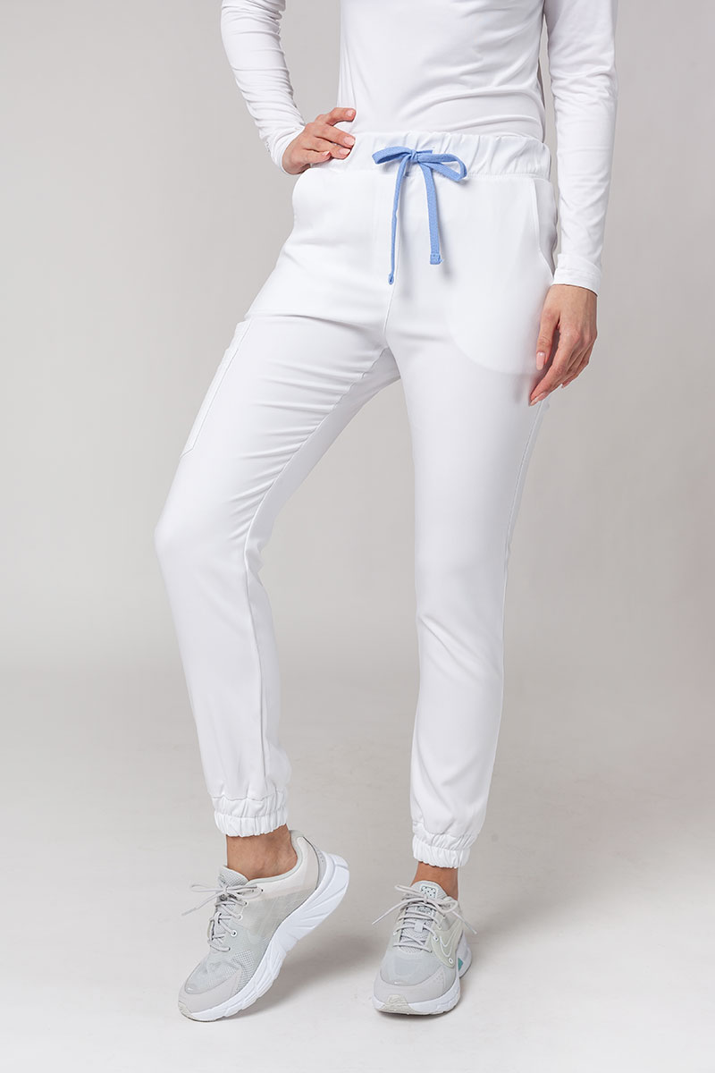 Spodnie medyczne damskie Sunrise Uniforms Premium Chill jogger białe