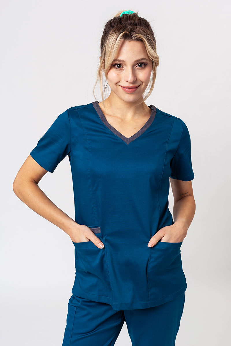 Bluza medyczna damska Maevn Matrix Contrast karaibski błękit