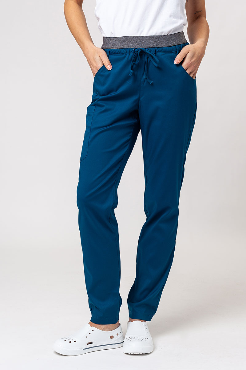 Spodnie medyczne damskie Maevn Matrix Contrast semi-jogger karaibski błękit