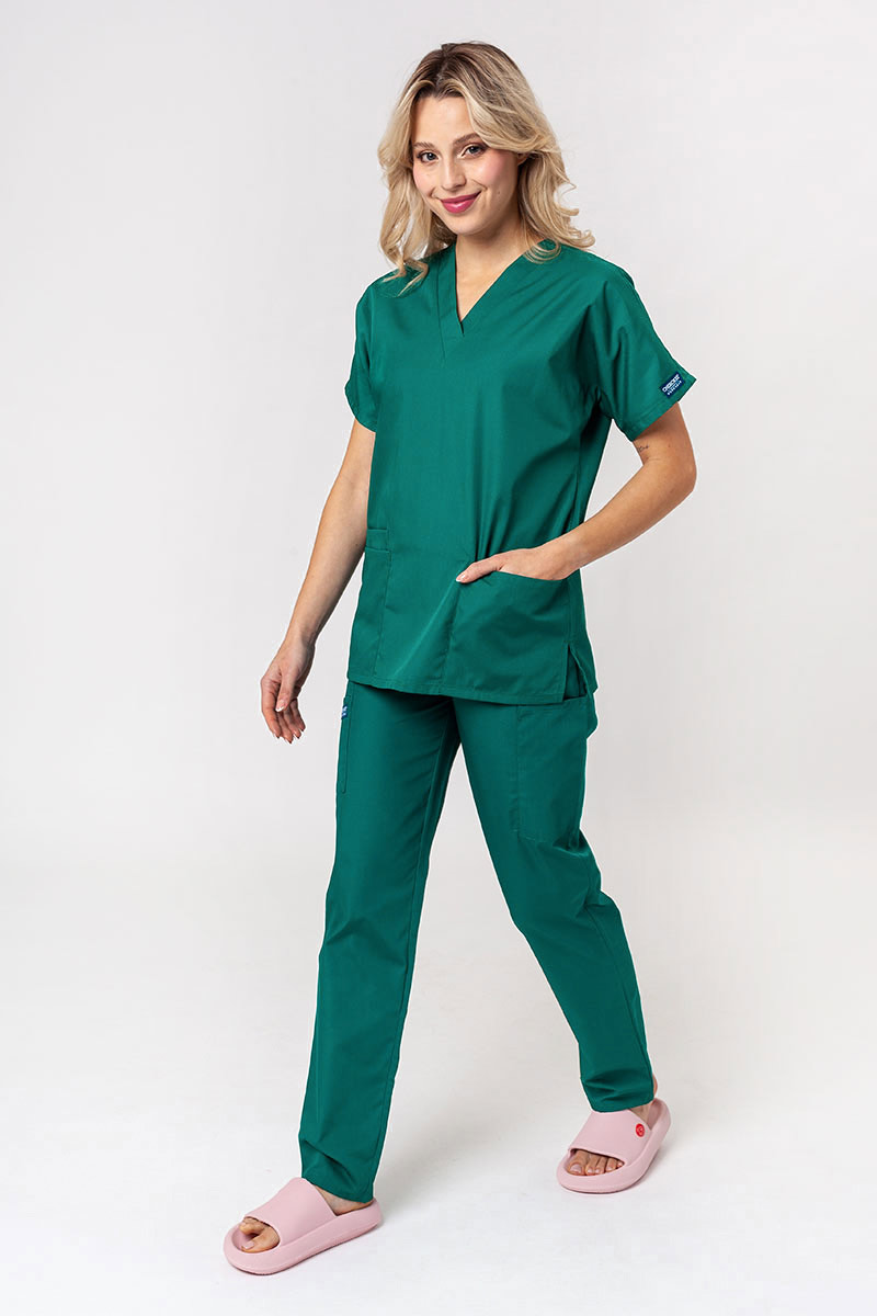 Komplet medyczny damski Cherokee Originals (bluza V-neck, spodnie N.Rise) zielony