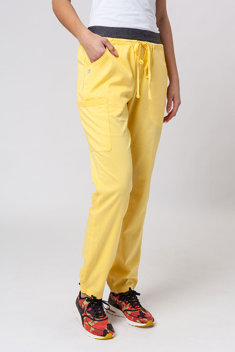 Spodnie medyczne damskie Maevn Matrix Contrast semi-jogger żółte