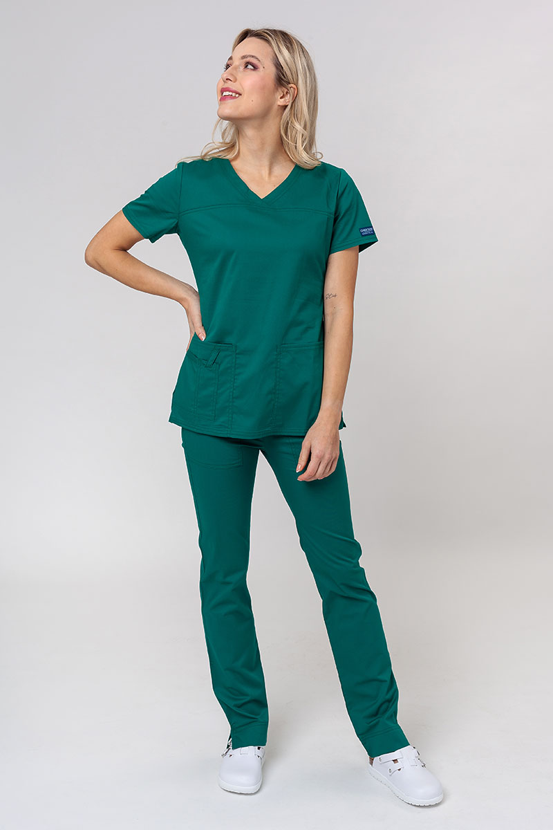 Komplet medyczny damski Cherokee Core Stretch (bluza Core, spodnie Mid Rise) zielony