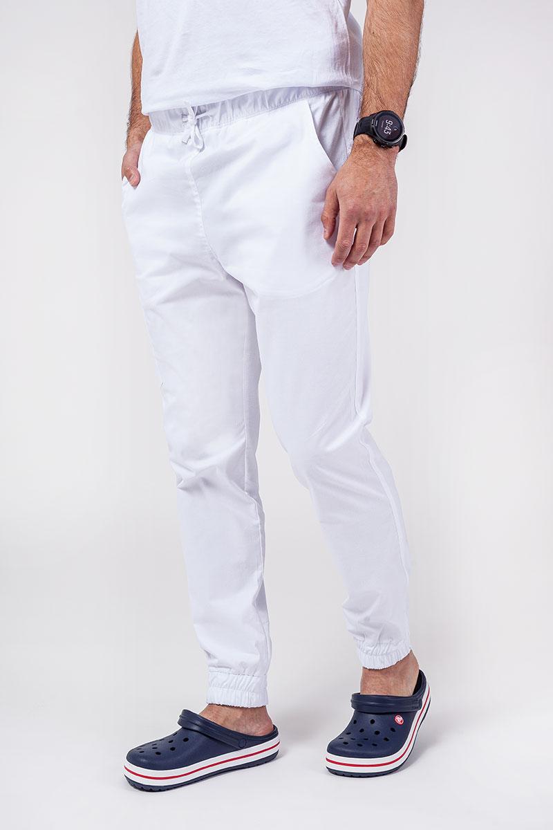 Spodnie medyczne męskie Sunrise Uniforms Active Flow jogger białe