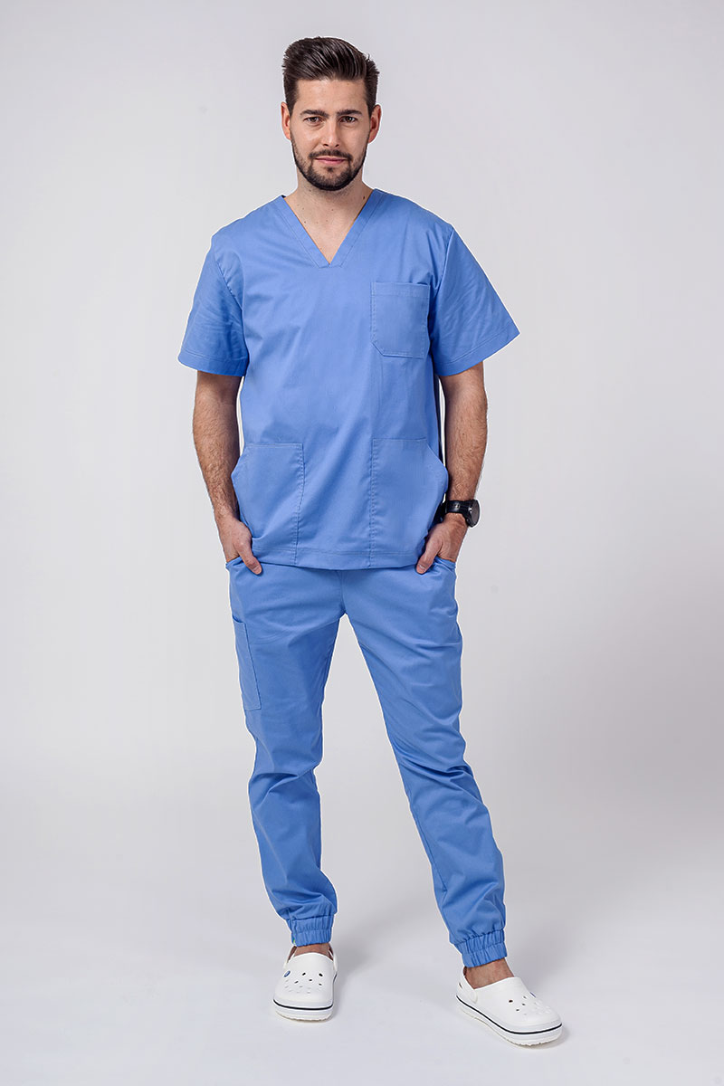 Komplet medyczny męski Sunrise Uniforms Active Men (bluza Flex, spodnie Flow jogger) klasyczny błękit