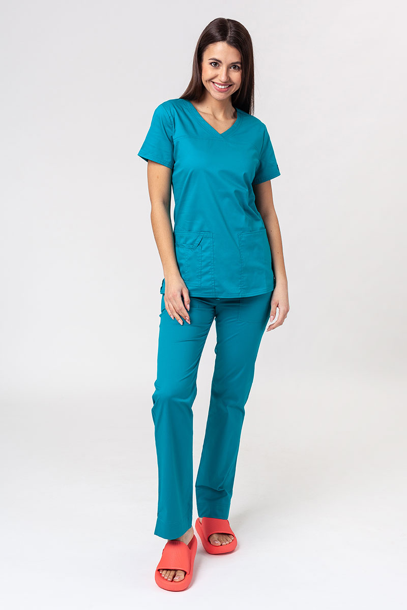 Komplet medyczny damski Cherokee Core Stretch (bluza Core, spodnie Mid Rise) morski błękit