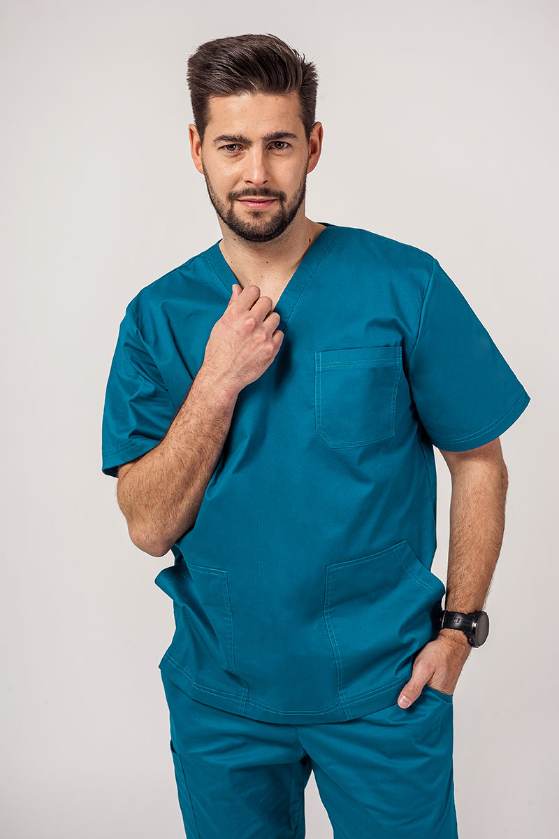 Bluza medyczna męska Sunrise Uniforms Active Flex karaibski błękit