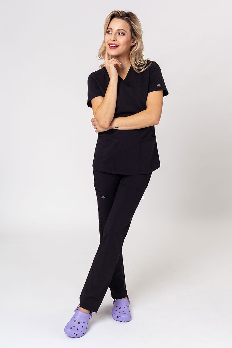 Komplet medyczny damski Dickies Balance (bluza V-neck, spodnie Mid Rise) czarny