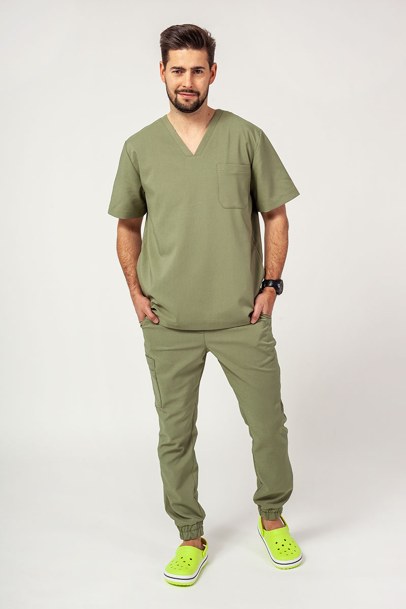 Komplet medyczny męski Sunrise Uniforms Premium Men (bluza Dose, spodnie Select jogger) oliwkowy