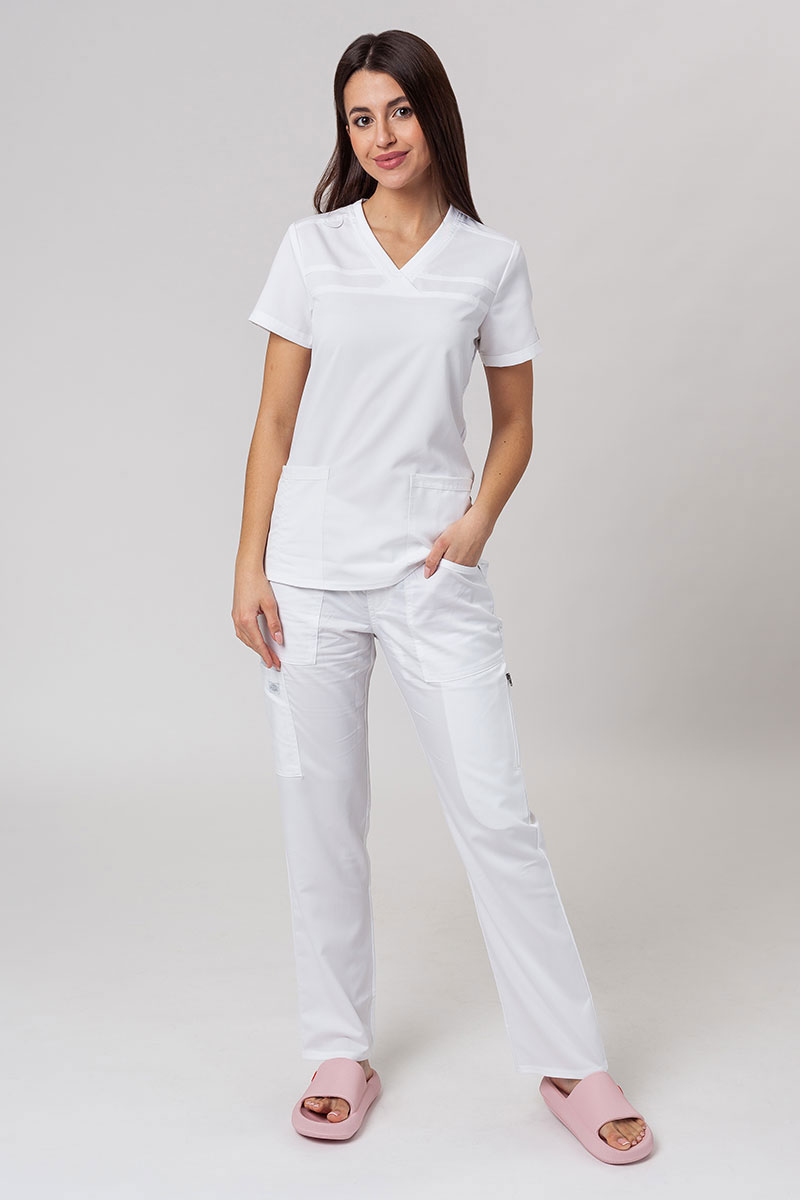 Komplet medyczny damski Dickies Balance (bluza V-neck, spodnie Mid Rise) biały