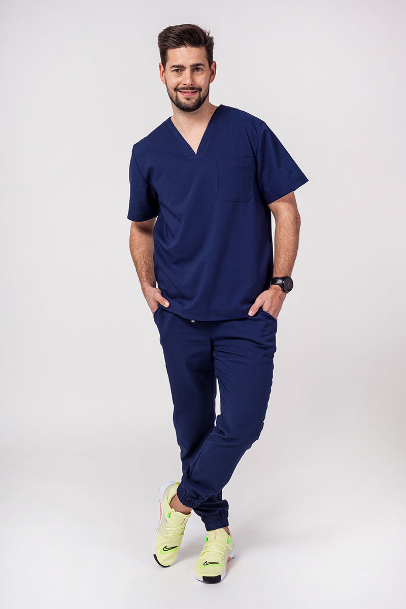 Komplet medyczny męski Sunrise Uniforms Premium Men (bluza Dose, spodnie Select jogger) ciemny granat