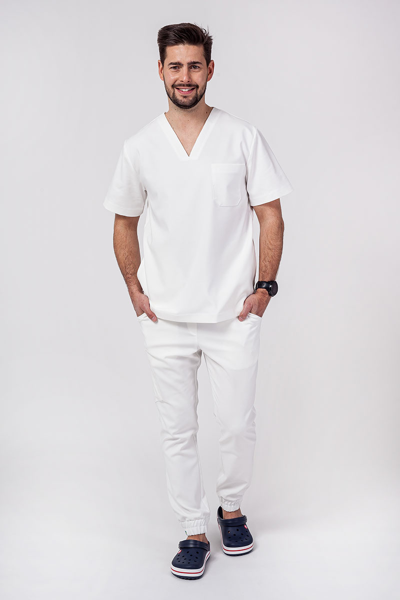 Komplet medyczny męski Sunrise Uniforms Premium Men (bluza Dose, spodnie Select jogger) ecru