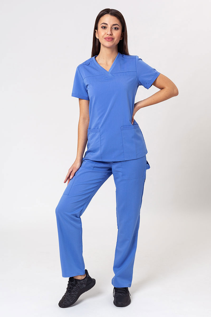 Komplet medyczny damski Dickies Balance (bluza V-neck, spodnie Mid Rise) klasyczny błękit